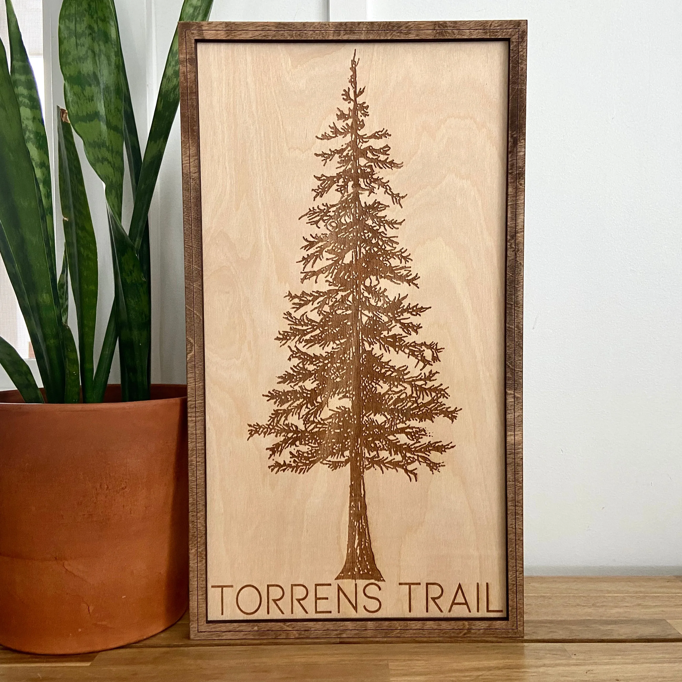 10x18” Personalized Wood Evergreen Sign