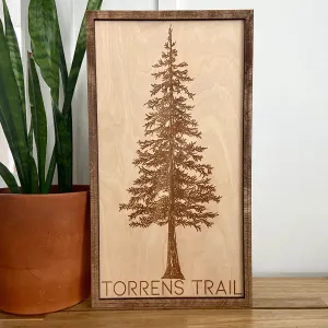 10x18” Personalized Wood Evergreen Sign