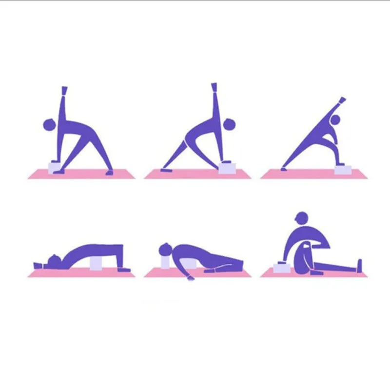 16 Colors Pilates EVA Yoga Block Brick Sports Exercise Gym Foam Workout Stretching Aid Body Shaping Health Training for women S