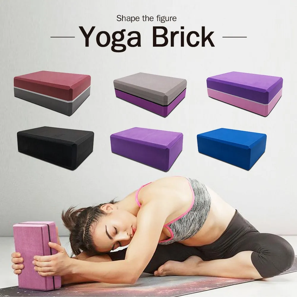 16 Colors Pilates EVA Yoga Block Brick Sports Exercise Gym Foam Workout Stretching Aid Body Shaping Health Training for women S