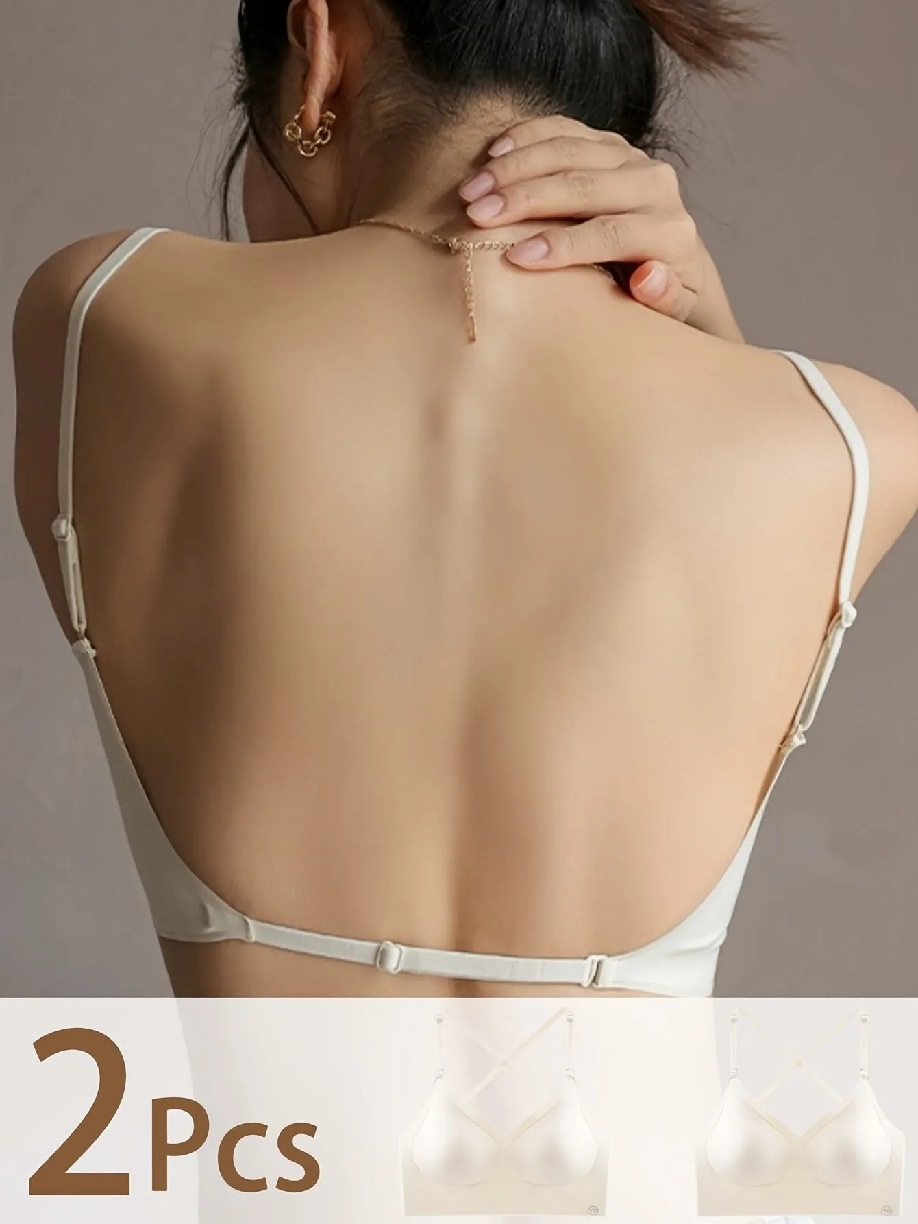 2-Pack Seamless U-Backless Sports Bras - Ultra-Breathable, Comfortable Crop Top for Yoga & Fitness