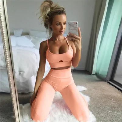 2019 New Women Backless Print Yoga Set High Waist Patchwork Stretchy Fitness Jumpsuit Gym Wear Sport Suit Push Up Yoga Pants Bra