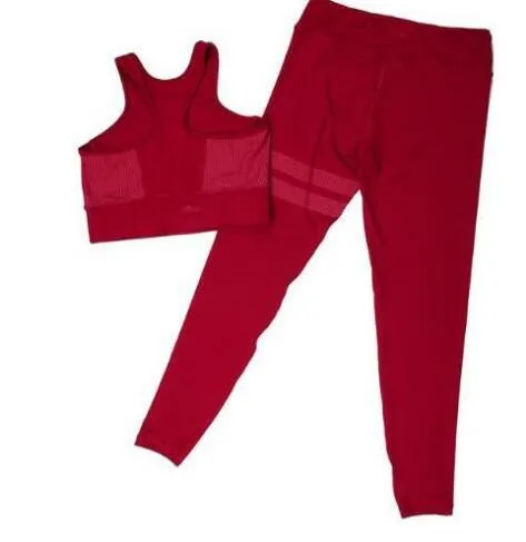 2pcs Solid & stripe yoga set