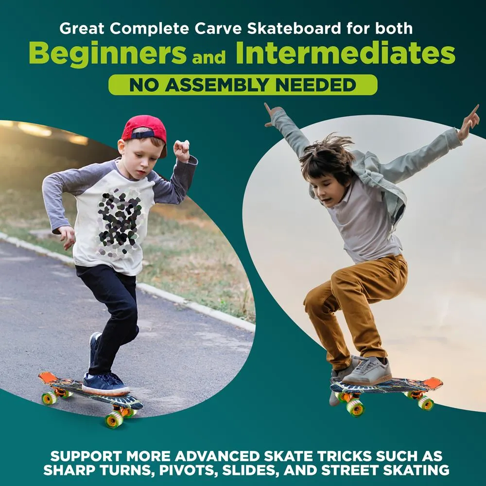 6'' Pp Deck Skateboard - Mini Cruiser Skateboard, Designed For Kids, Teens, And Adults (Graffiti)