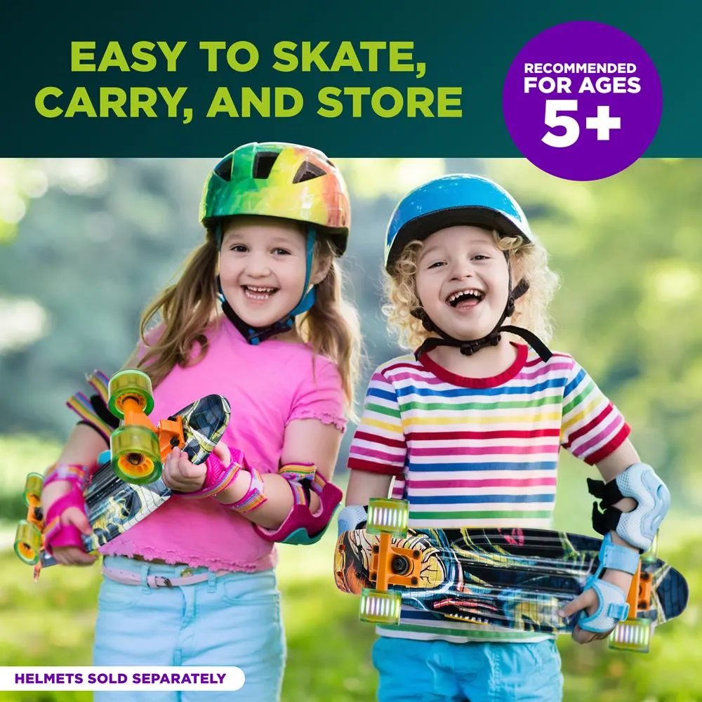 6'' Pp Deck Skateboard - Mini Cruiser Skateboard, Designed For Kids, Teens, And Adults (Graffiti)