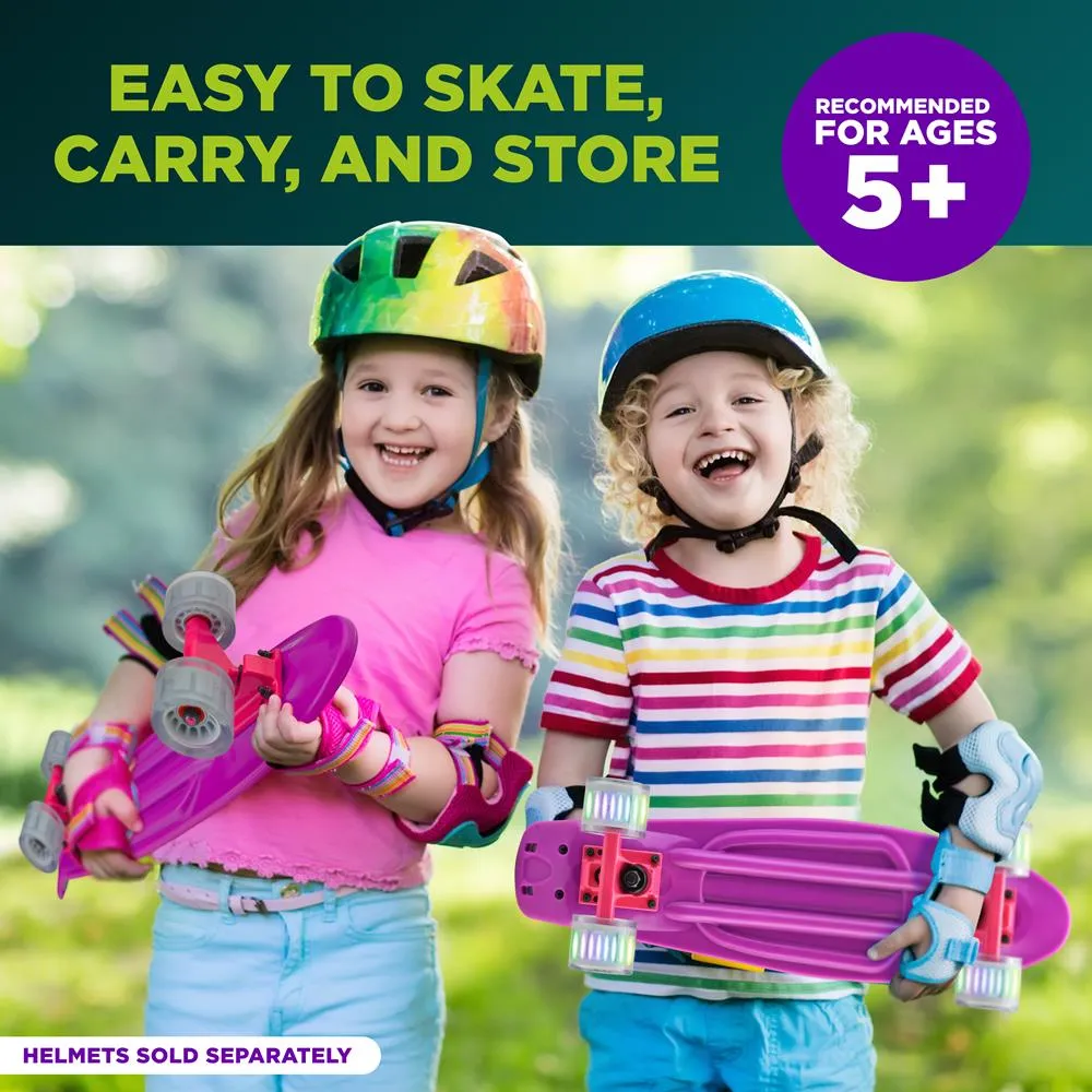 6'' Pp Deck Skateboard - Mini Cruiser Skateboard, Designed For Kids, Teens, And Adults (Purple)