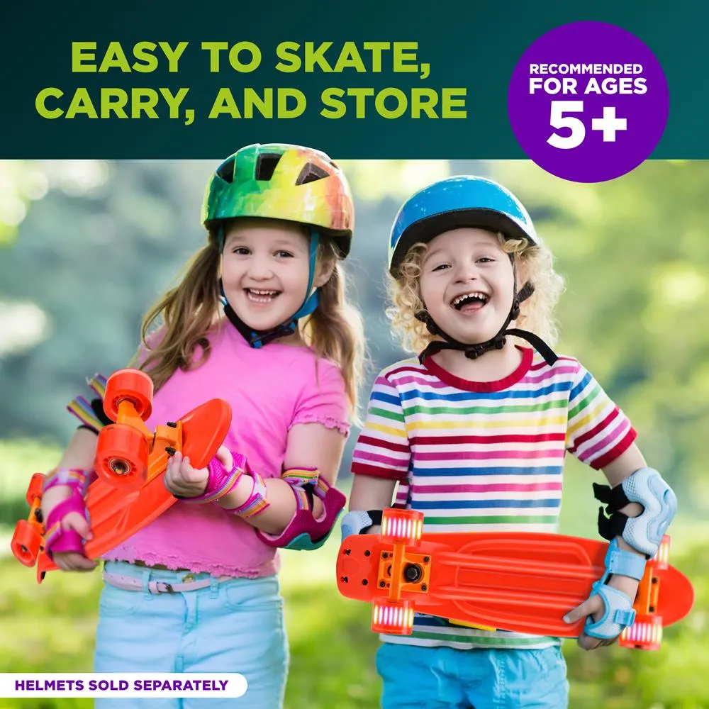 6'' Pp Deck Skateboard - Mini Cruiser Skateboard, Designed For Kids, Teens, And Adults (Red)