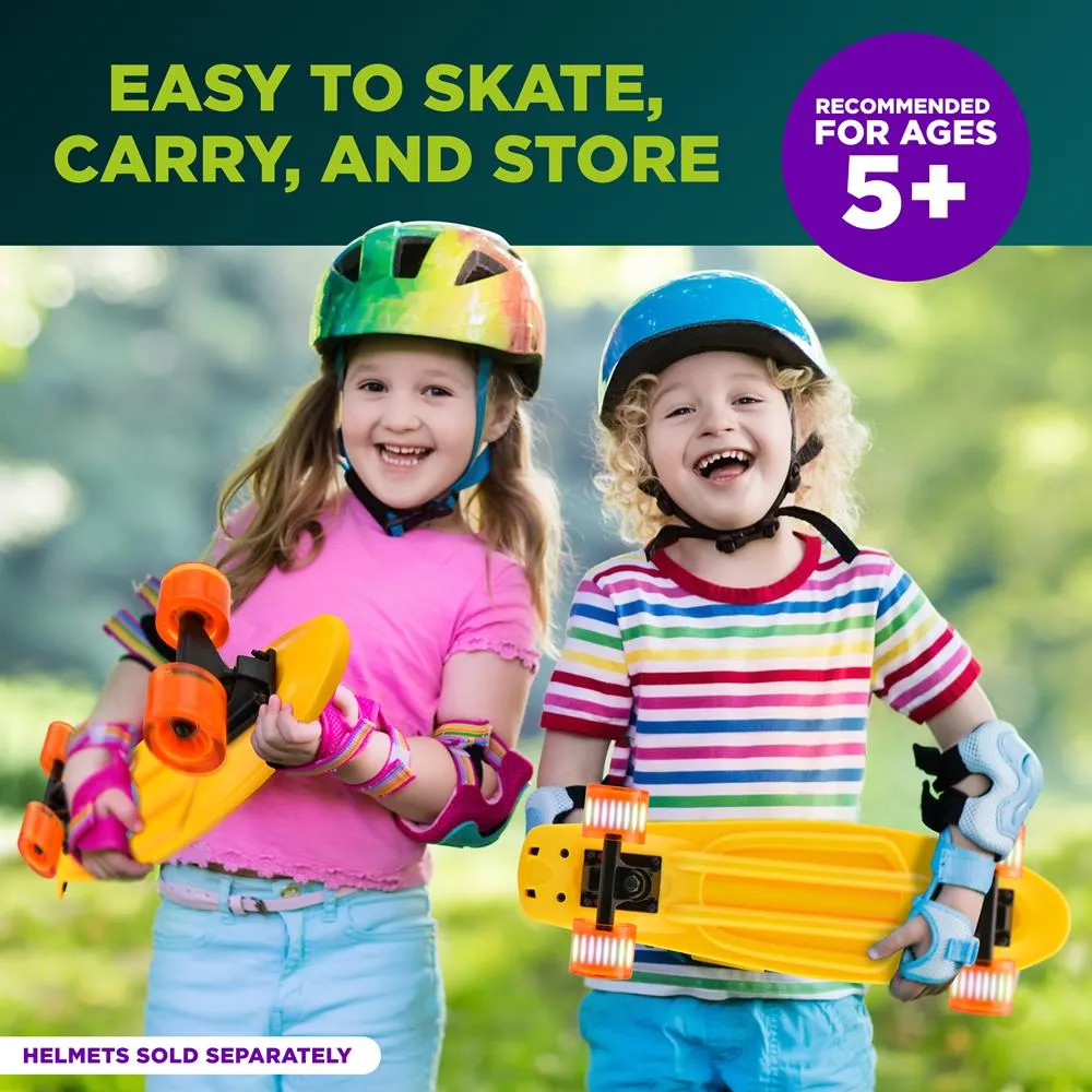 6'' Pp Deck Skateboard - Mini Cruiser Skateboard, Designed For Kids, Teens, And Adults (Yellow)