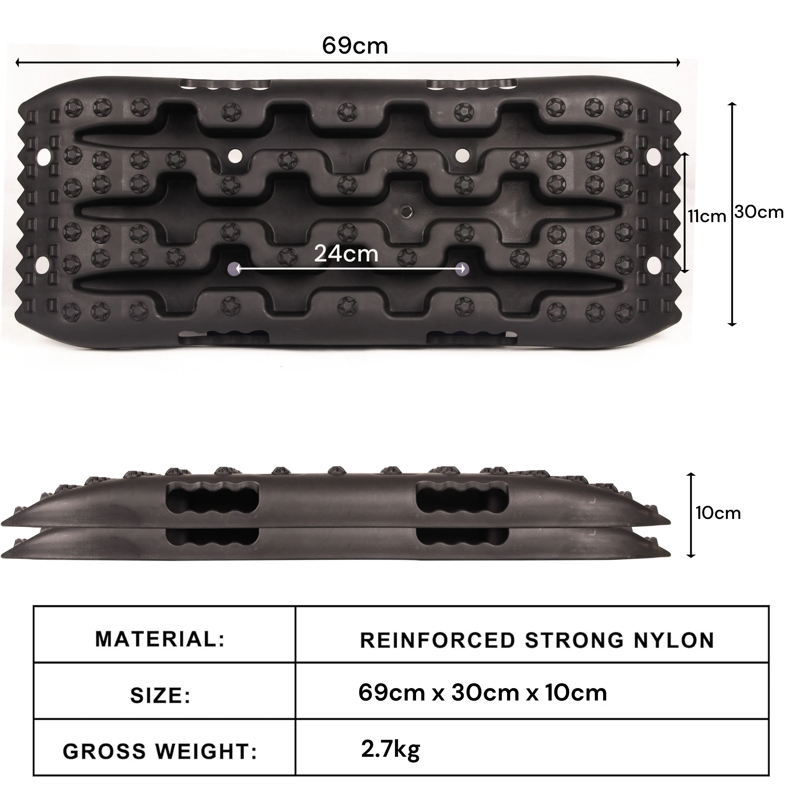 69cm Traction Boards 2 PCS Recovery Tracks 4WD Tire Traction Mat Recovery Boards Rescue Board