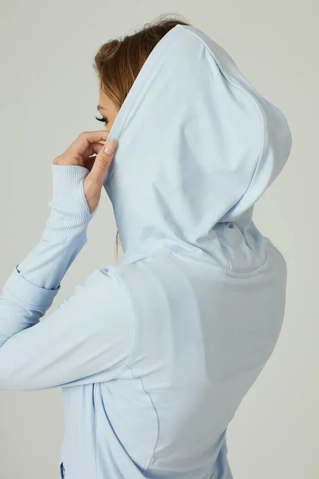 7 Diamonds Ladies Core Full Zip Hoodie - Heather Blue Mist