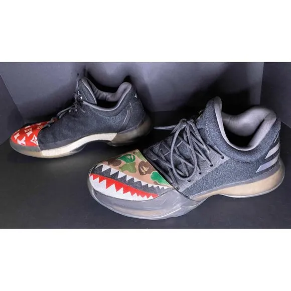 Adidas Alpha Bounce 3 Shoes Sneakers Men 10 CLU 600001 Black Custom Slip Covers