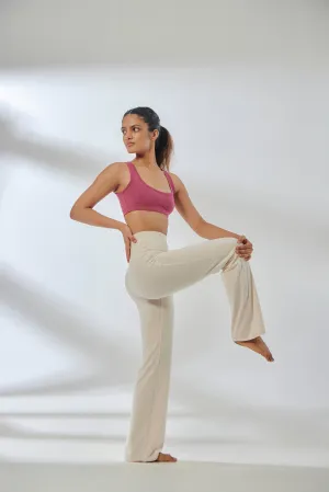 Aero Flared Yoga Pants Vanilla White