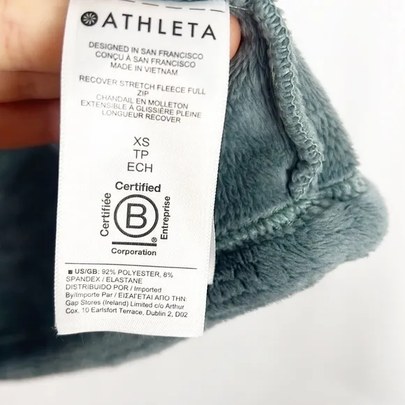 ATHLETA Double Cozy Karma Recover Full Zip in Minimalistic Gray XS