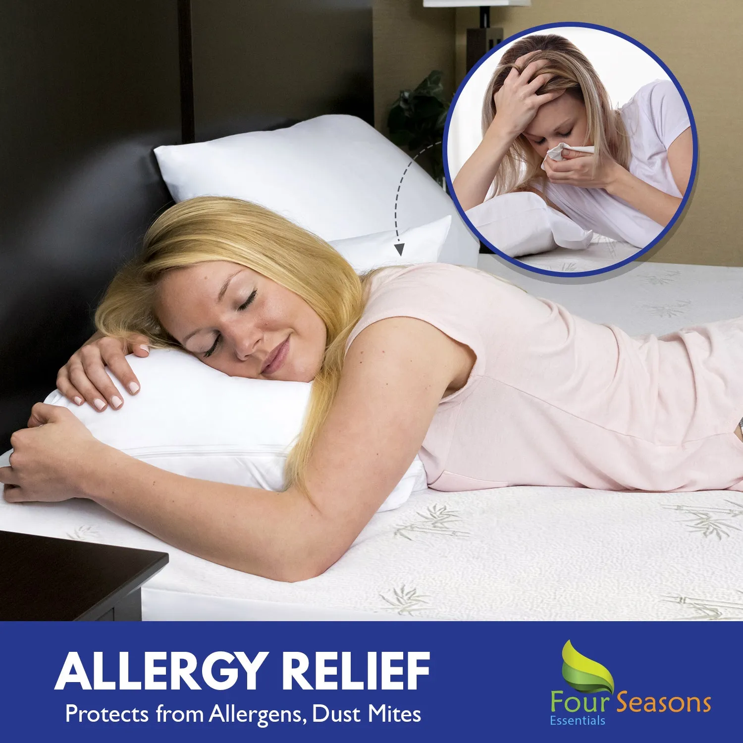 Bamboo Mattress Protector - Waterproof Fitted Sheet Mattress Cover