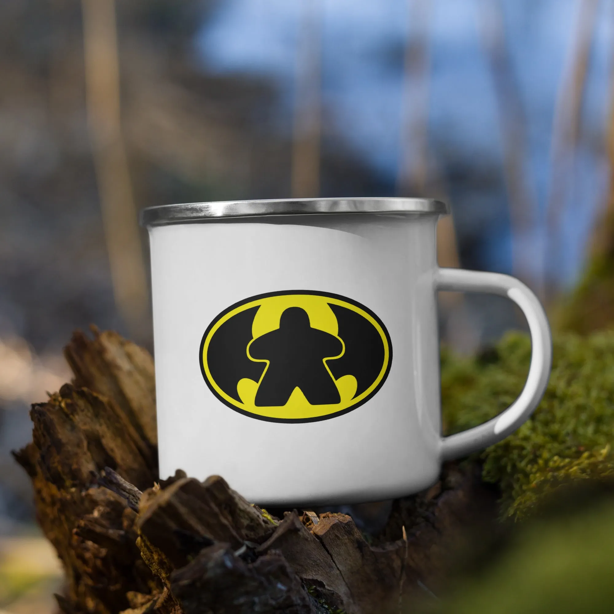 BatMeeple Symbol Enamel Camping Mug