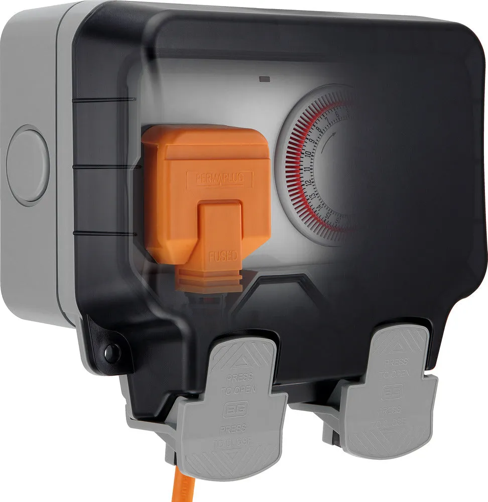 BG WP23TM24-02 Weatherproof Nexus Storm 13A 1G Switched Socket Time Controlled