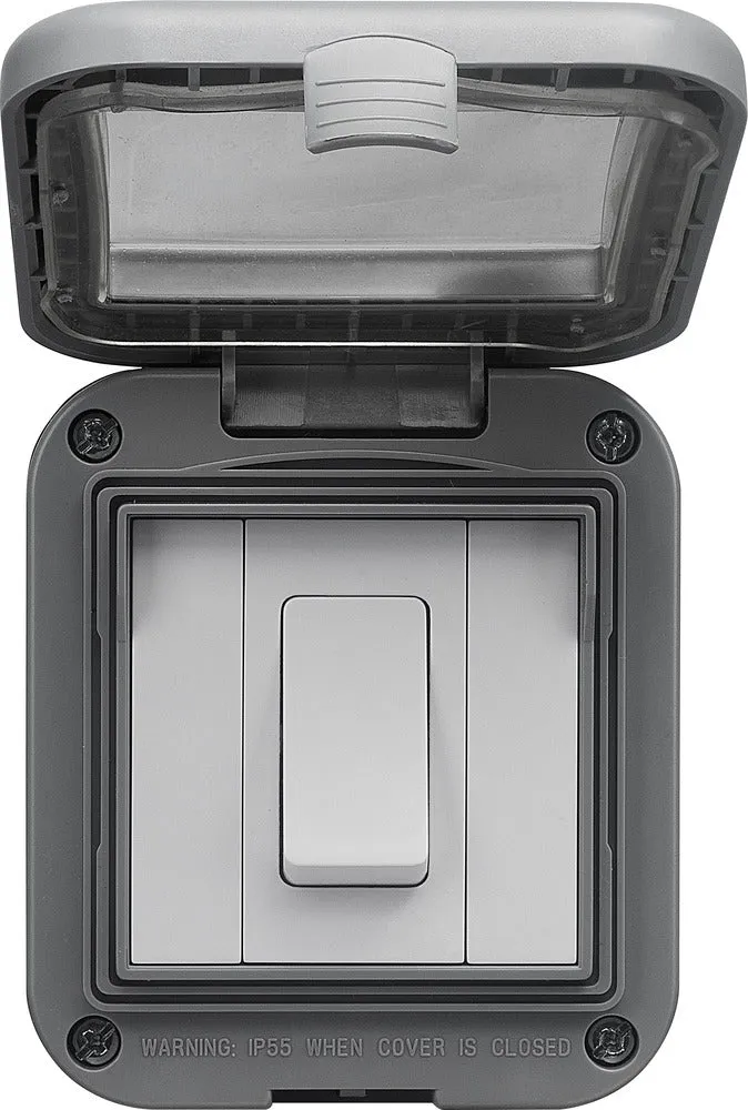 BG WPB12 Weatherproof IP55 10AX 1G 2-Way Switch
