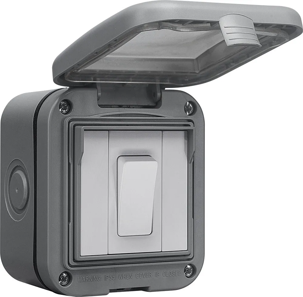 BG WPB12 Weatherproof IP55 10AX 1G 2-Way Switch