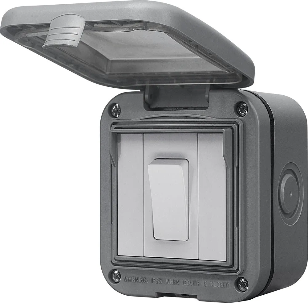 BG WPB12 Weatherproof IP55 10AX 1G 2-Way Switch