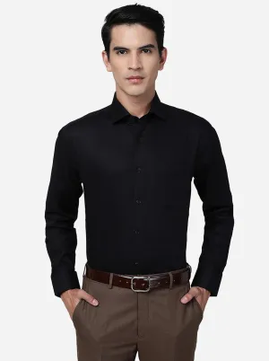Black Solid Regular Fit Formal Shirt | JadeBlue