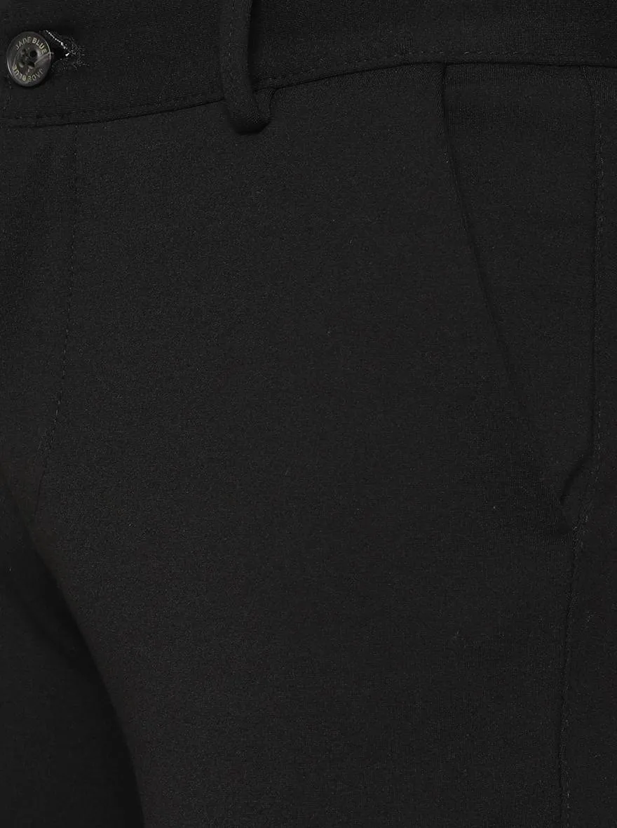 Black Solid Venice Fit Casual Trouser | JadeBlue