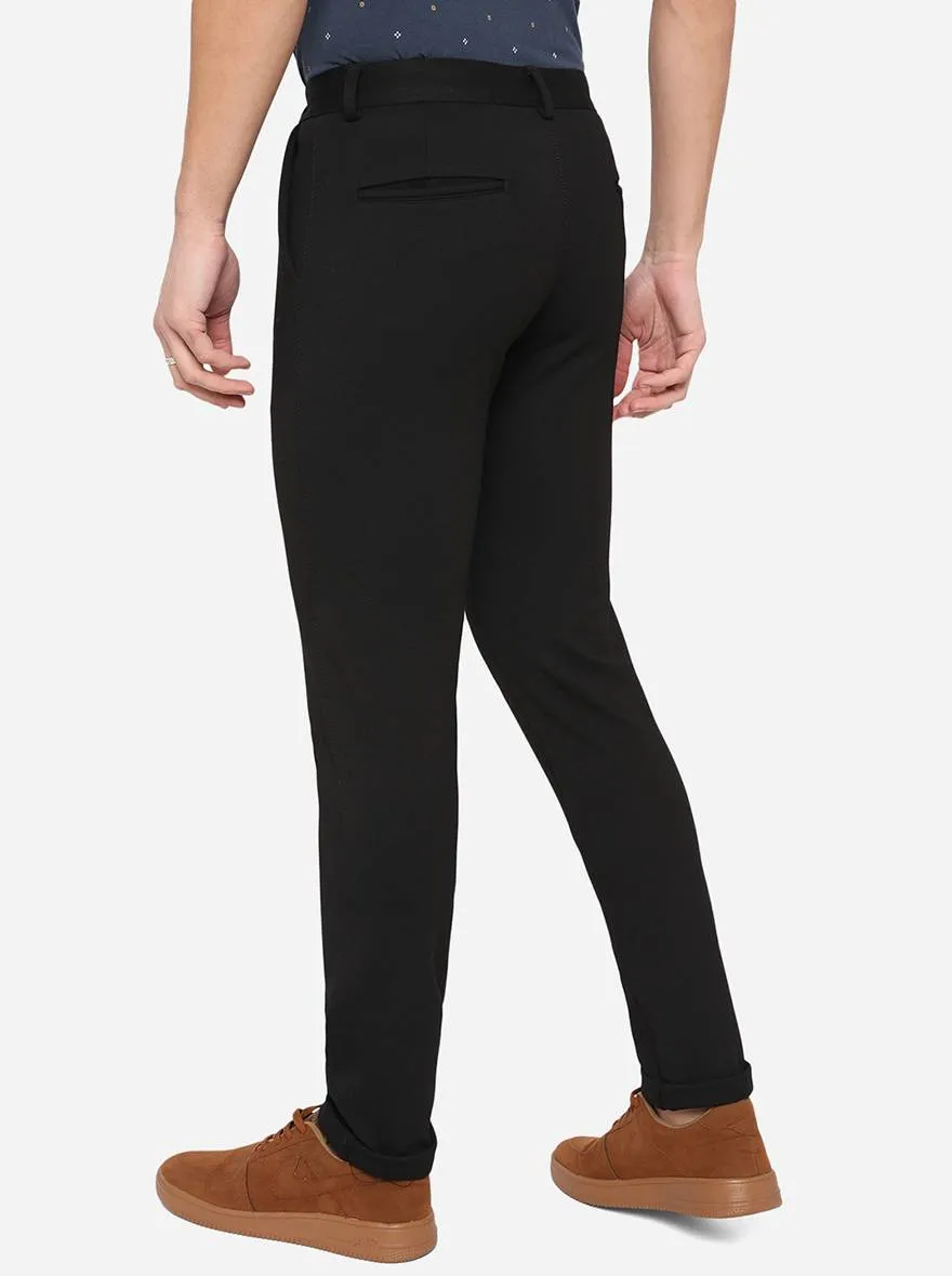 Black Solid Venice Fit Casual Trouser | JadeBlue