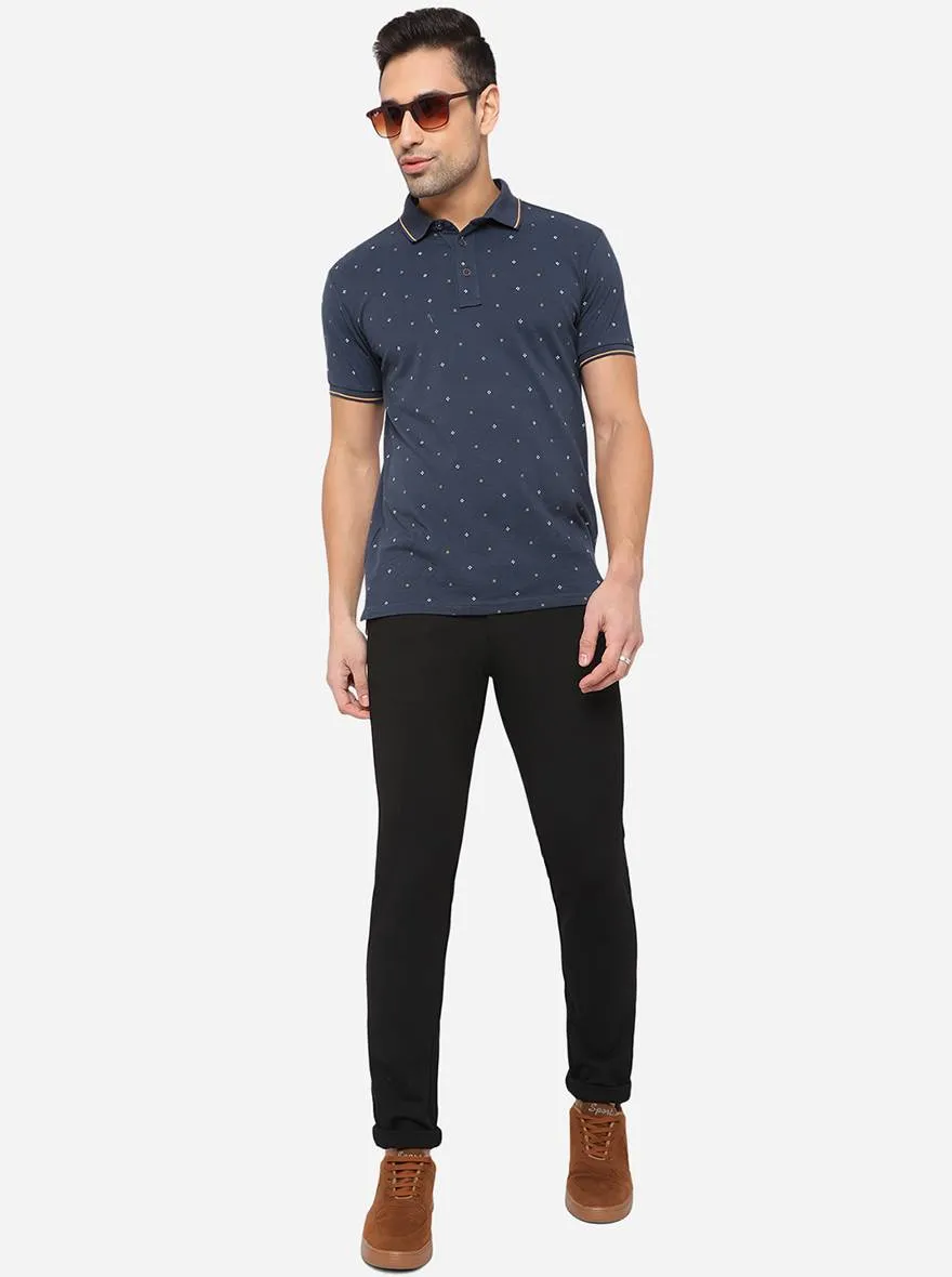 Black Solid Venice Fit Casual Trouser | JadeBlue