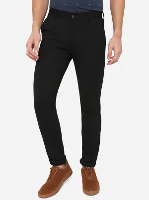 Black Solid Venice Fit Casual Trouser | JadeBlue