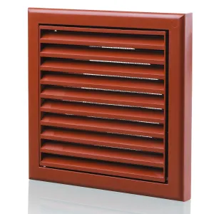 Blauberg DECOR 185X185/150S TERRACOTTA Plastic Vented Fixed Blade Air Ventilation Louvred Grille 6" 150mm