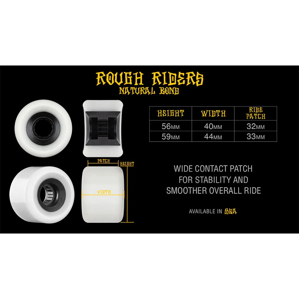 Bones - Rough Riders Runners White 56MM 80A ATF Skateboard Wheels