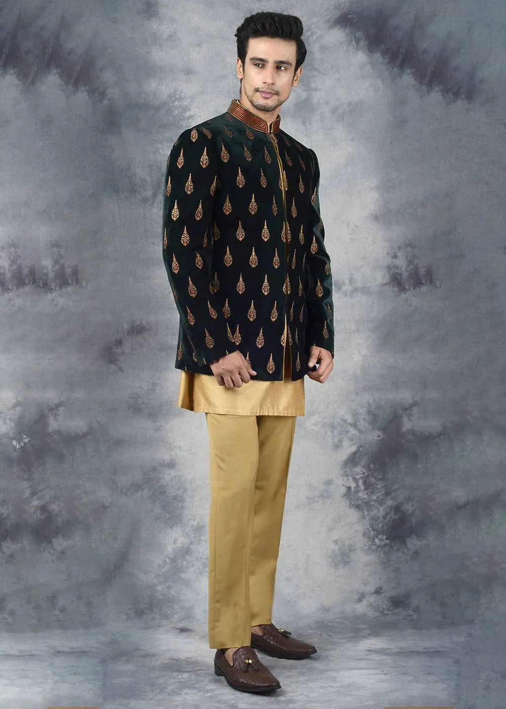 Bottle Green Jodhpuri Suit | Siddhesh Chauhan