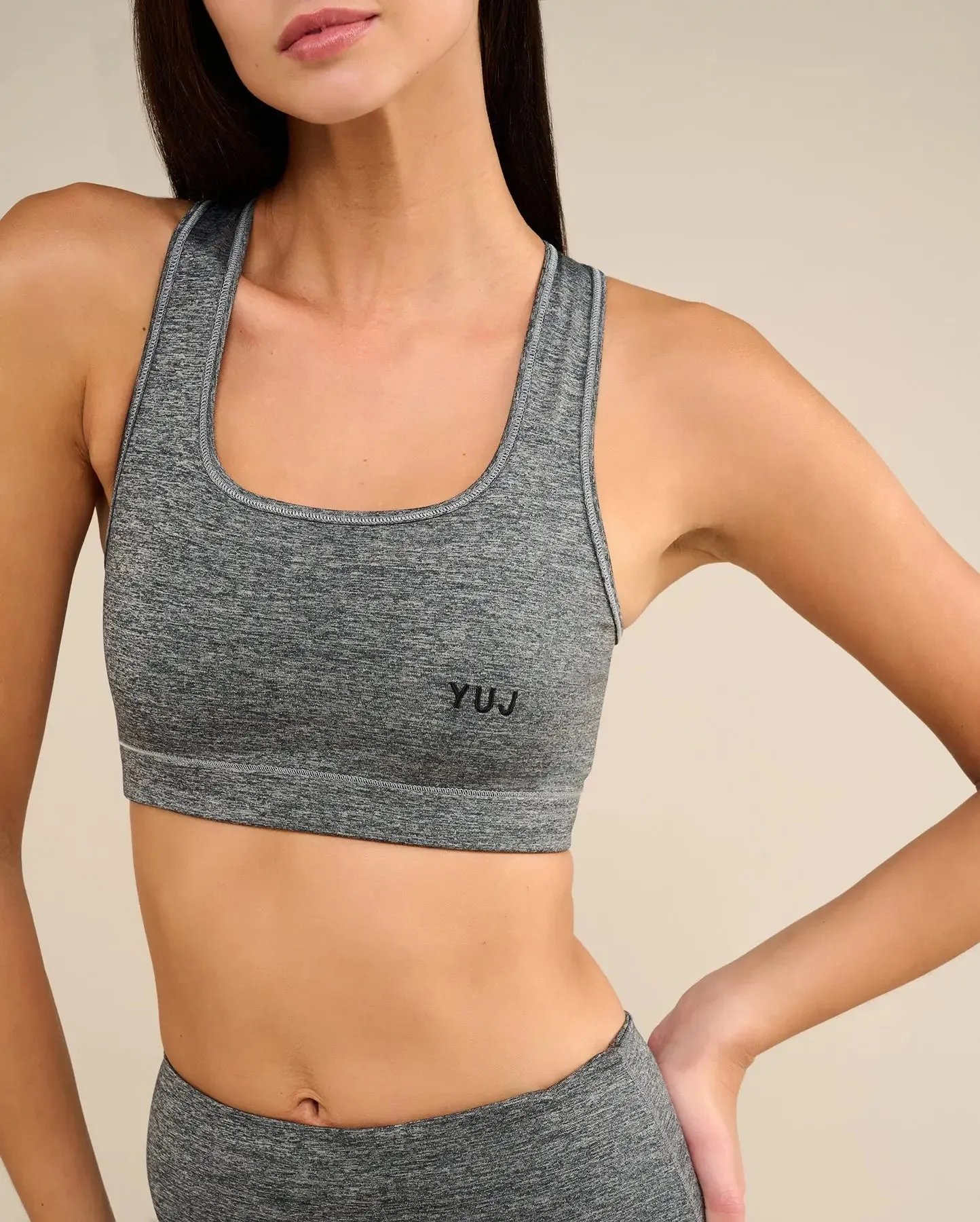 Brassière de yoga gris chiné AJNA