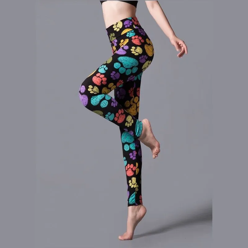 Brushed Printed High Waist Pants Yoga Leggings trendy