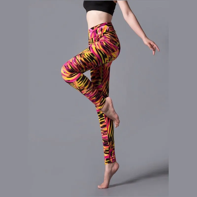 Brushed Printed High Waist Pants Yoga Leggings trendy