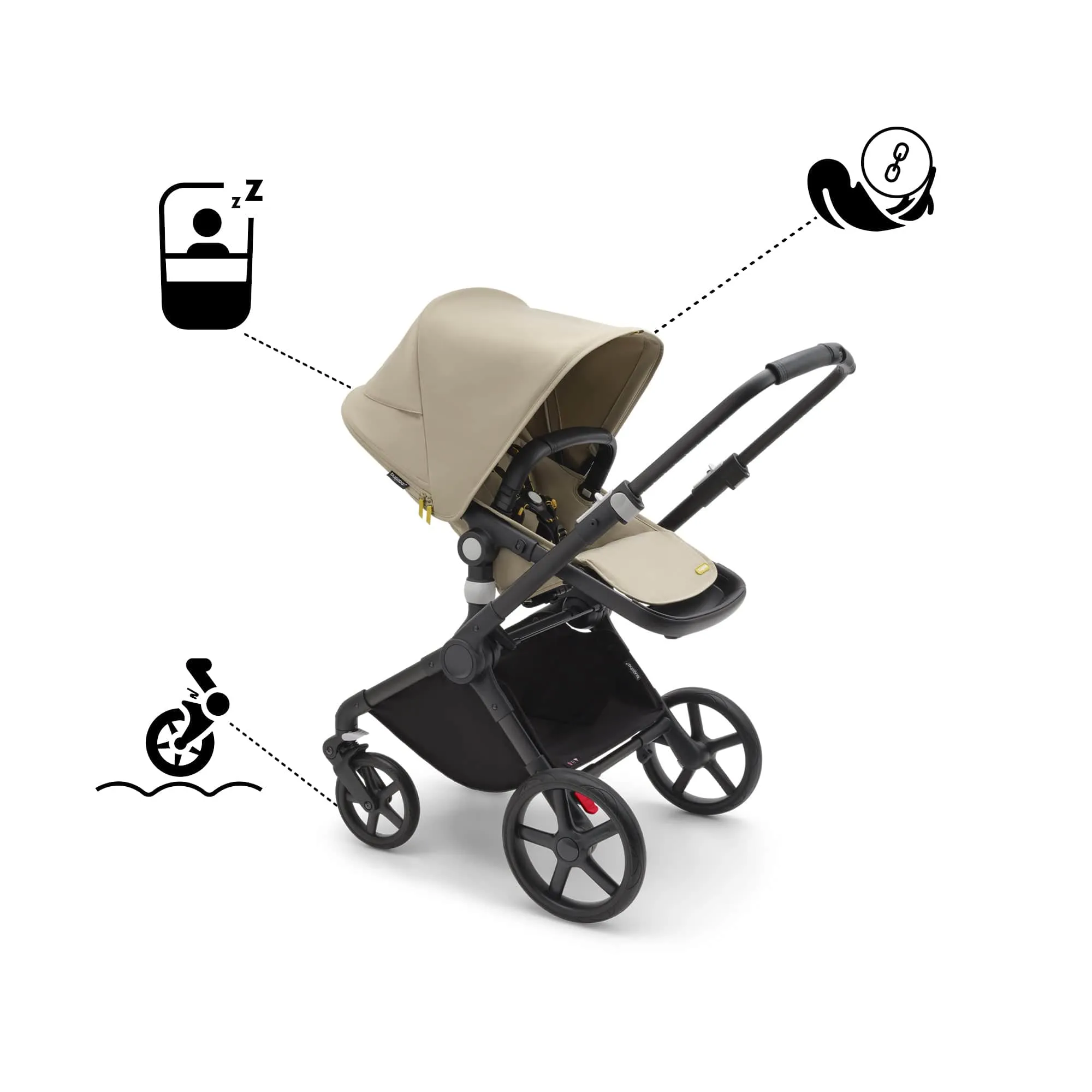 Bugaboo Fox Cub Cabriofix i-Size Travel System - Black/Desert Beige