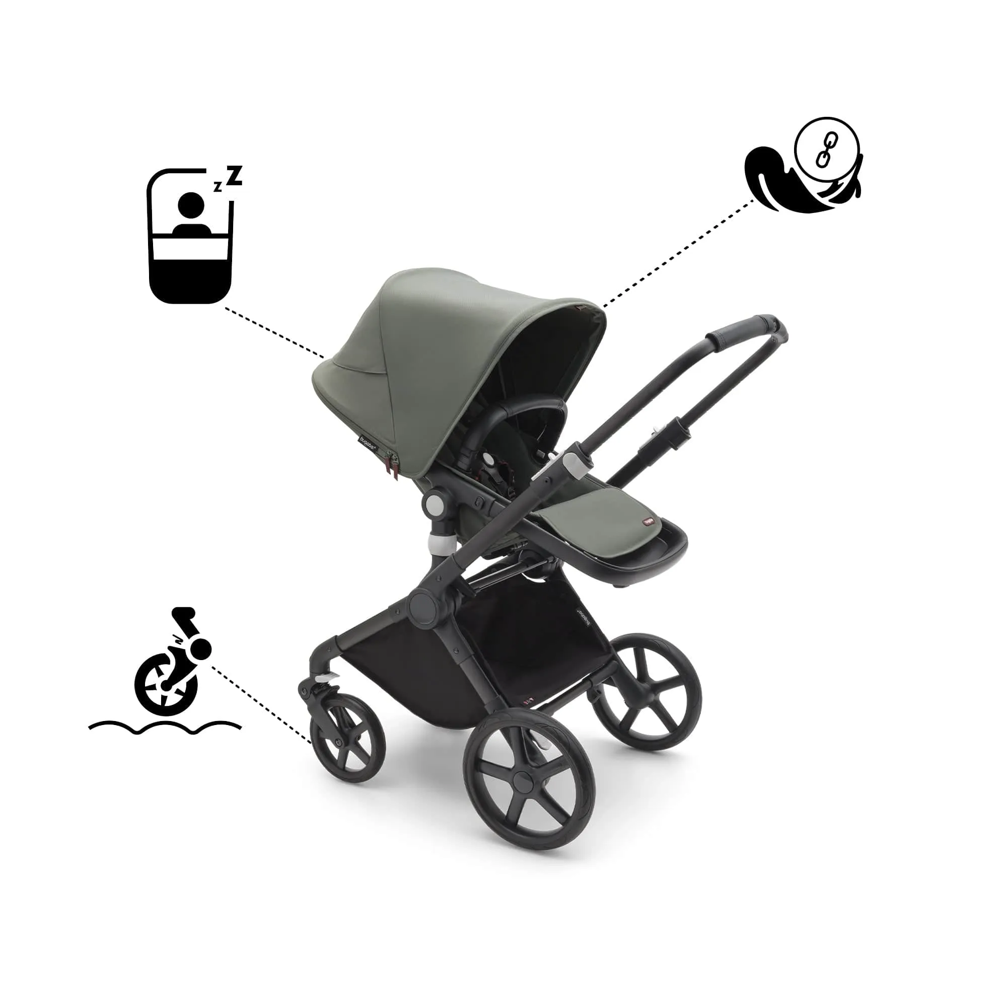 Bugaboo Fox Cub Complete - Black/Forest Green
