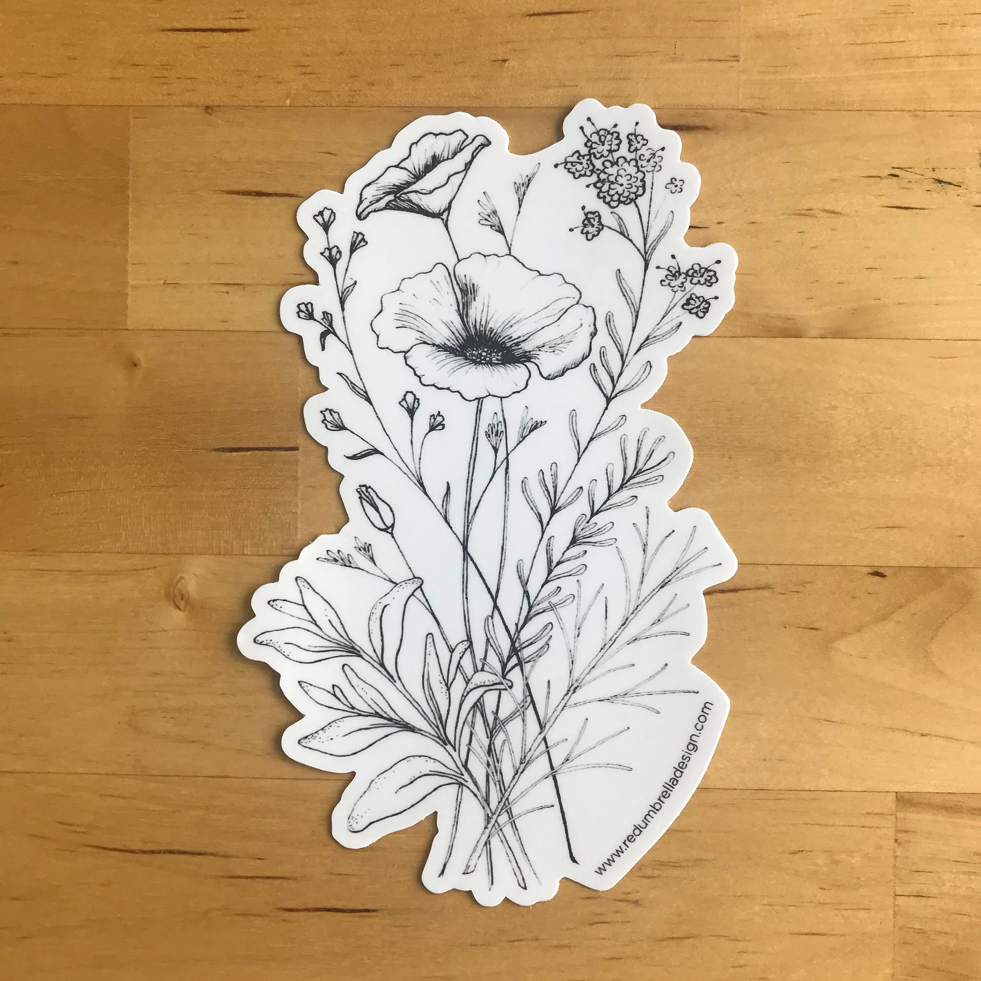 California Wildflower Bouquet Sticker
