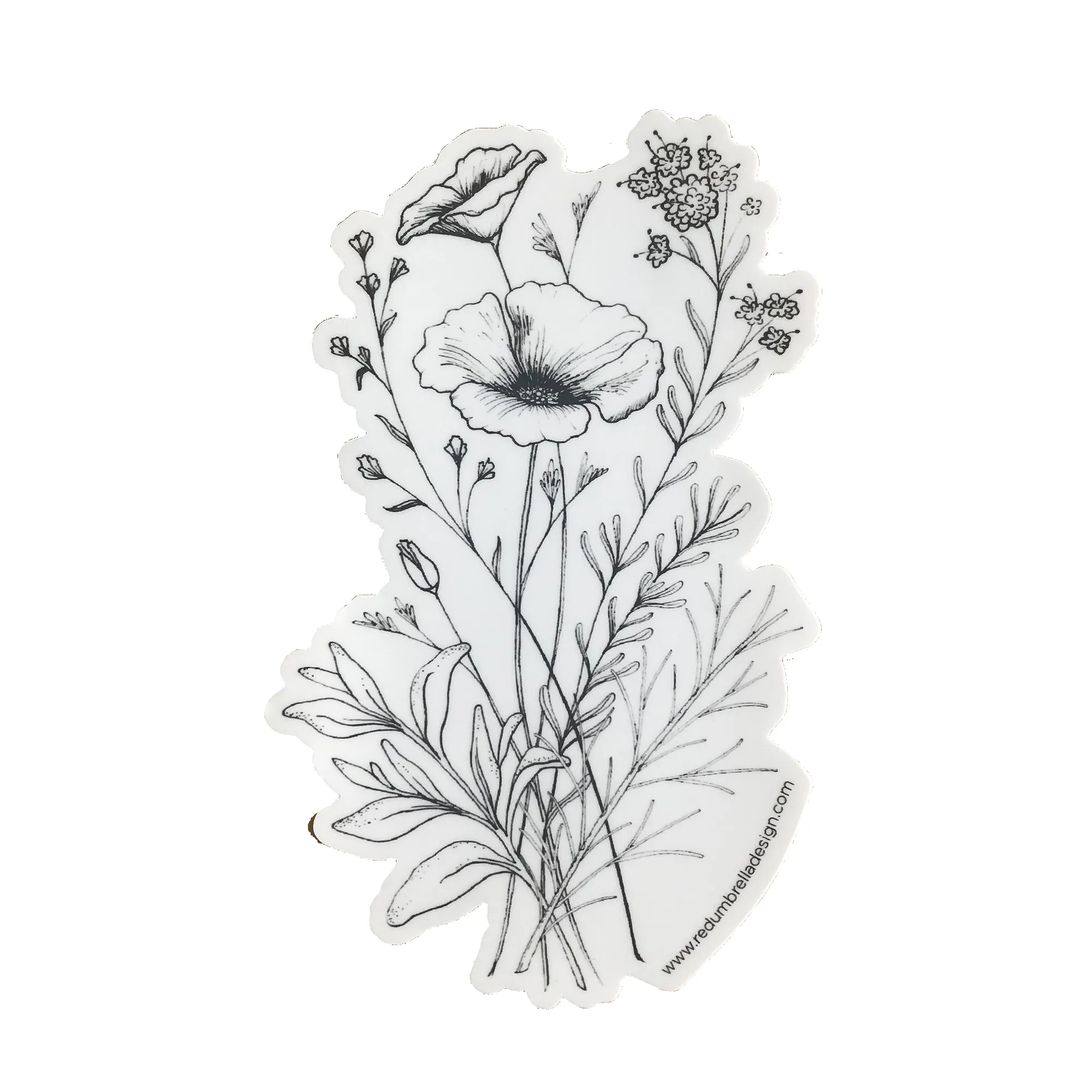 California Wildflower Bouquet Sticker