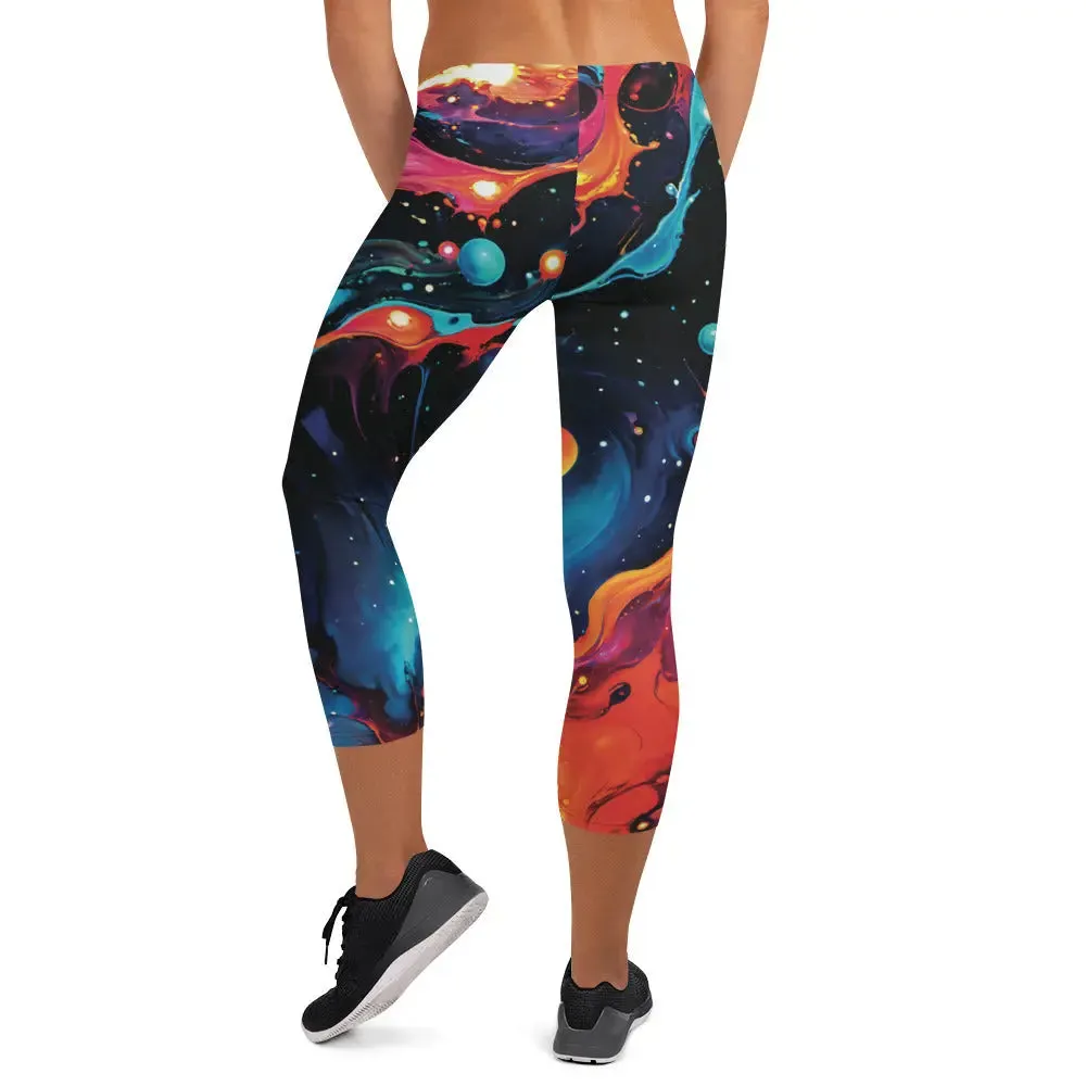 Capri Leggings - Astral Tempest