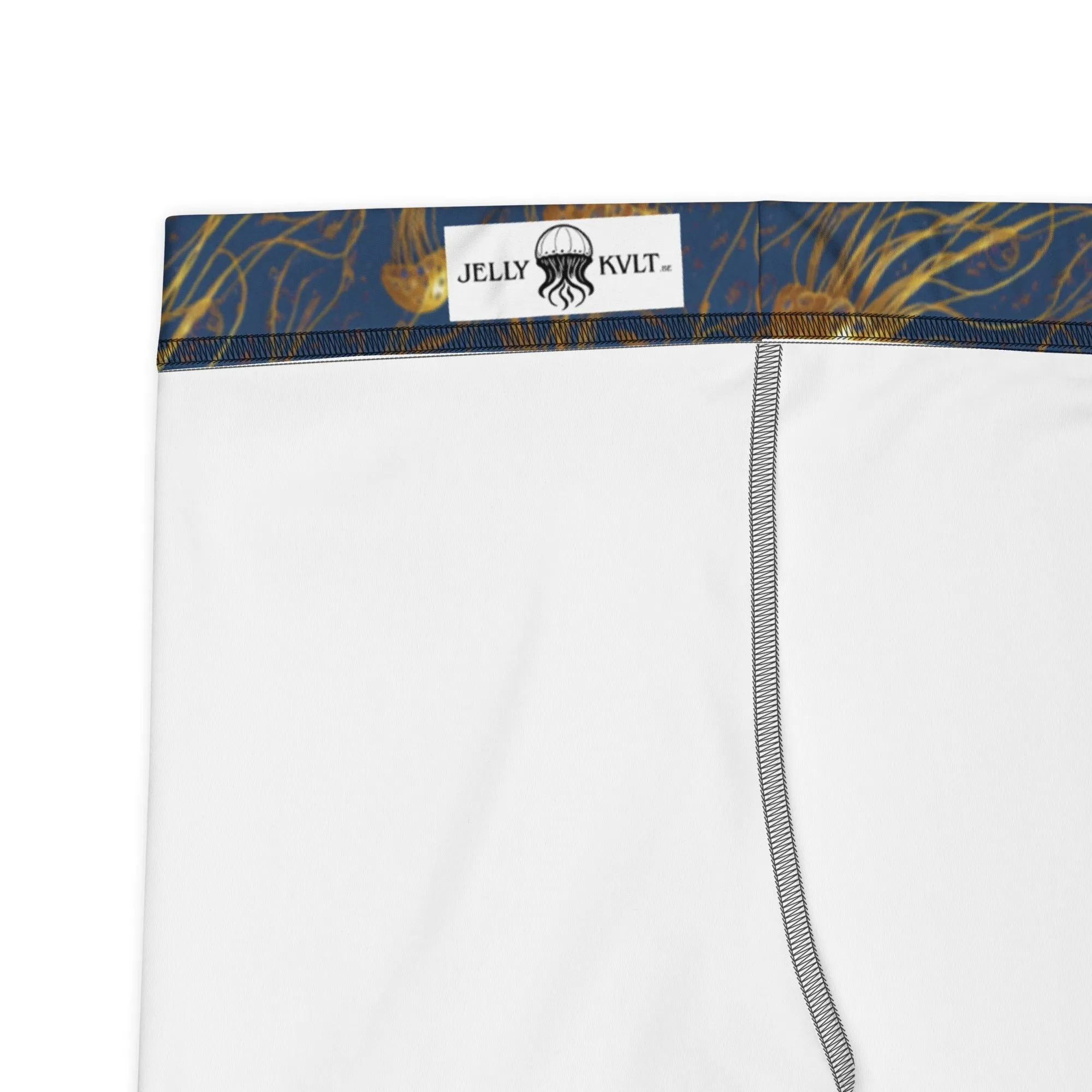 Capri Leggings - Blue and Gold Jellyfishes