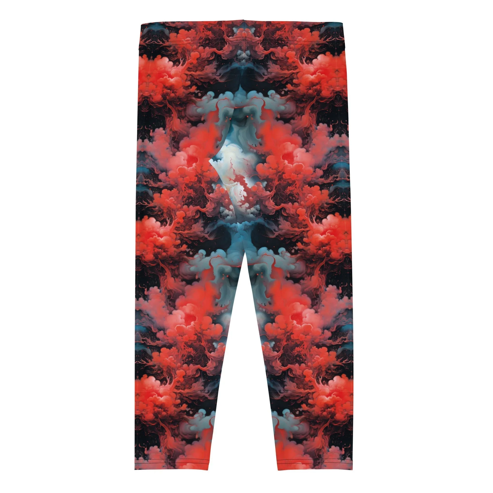 Capri Leggings - Ethereal Crimson Flow - Dark