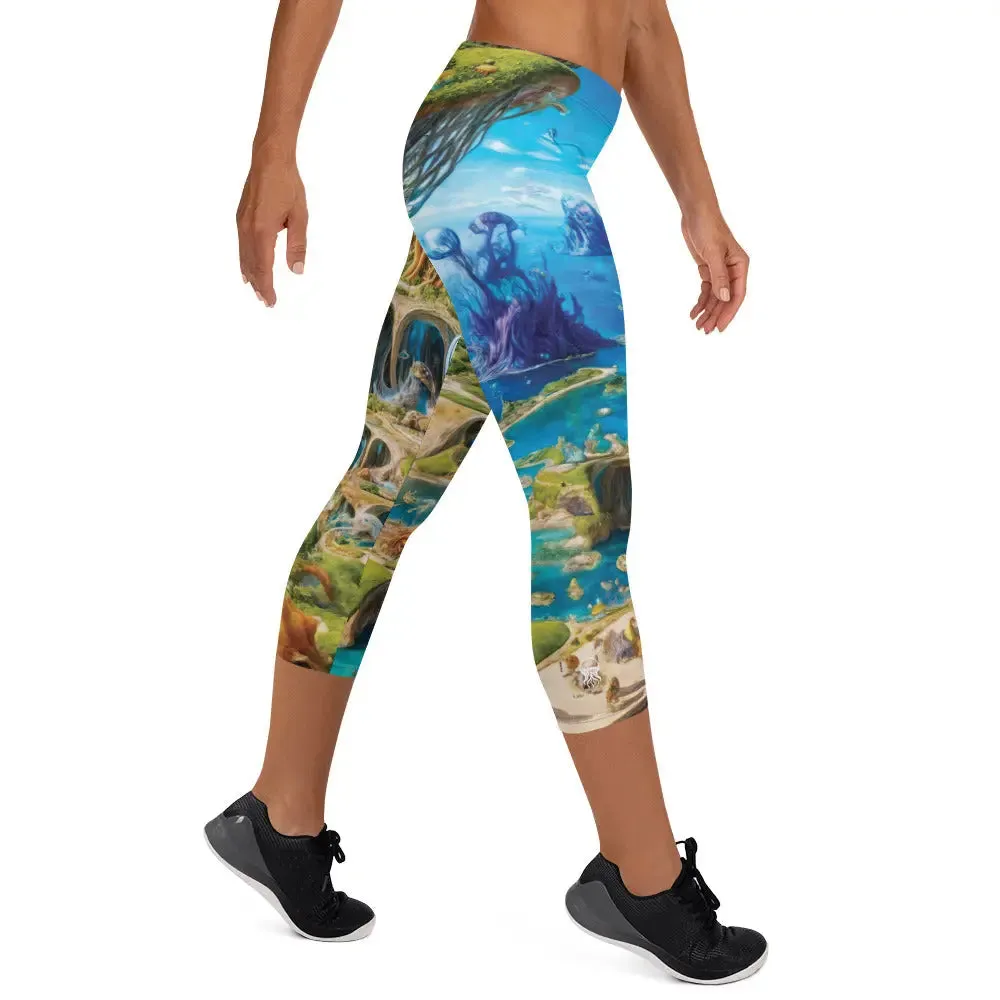 Capri Leggings - Fantasia Lagoon