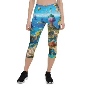 Capri Leggings - Fantasia Lagoon
