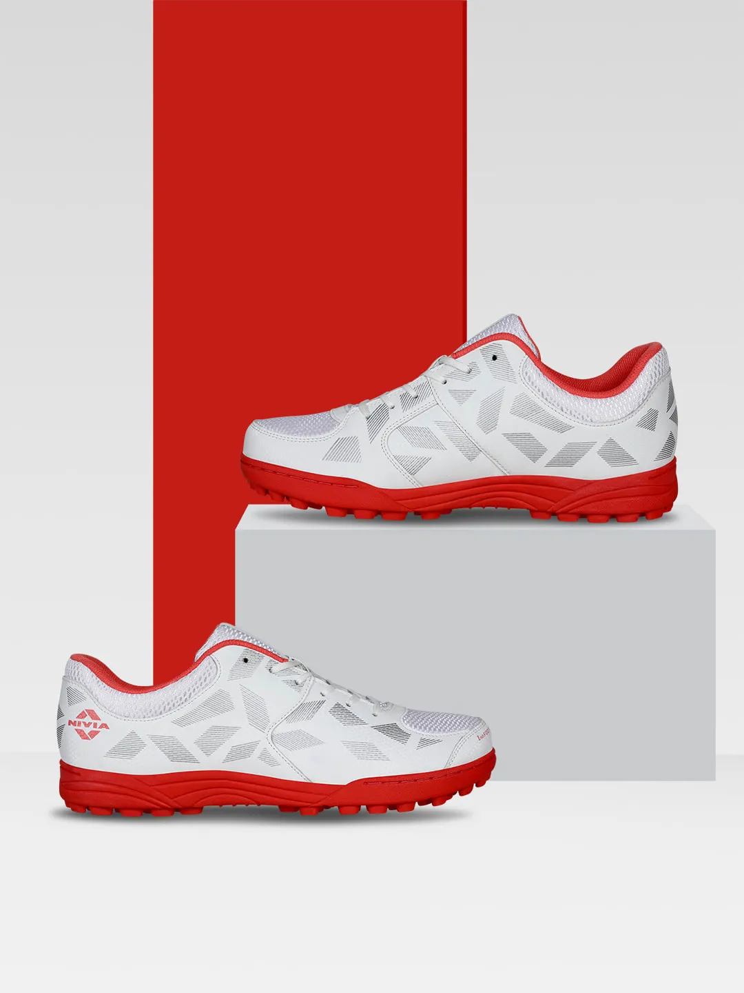 Caribean 2.0 Cricket Shoes For Men White/Red