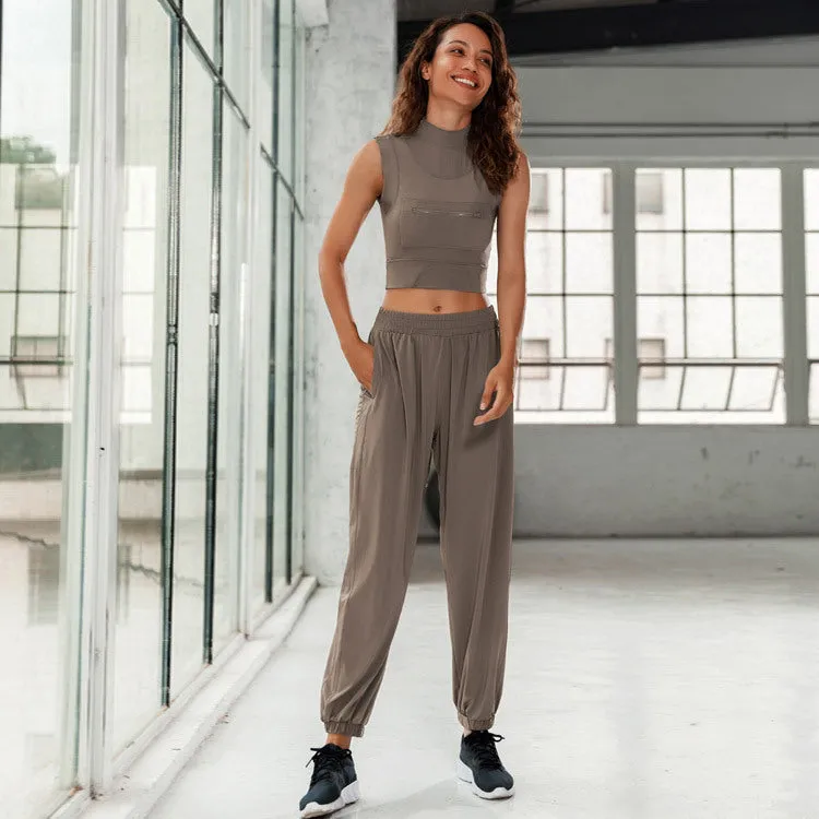 Casual Loose Trousers Running Yoga Fitness Suit trendy
