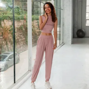 Casual Loose Trousers Running Yoga Fitness Suit trendy