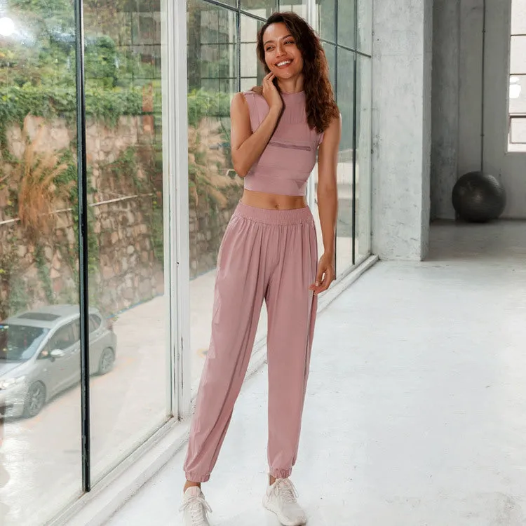 Casual Loose Trousers Running Yoga Fitness Suit trendy