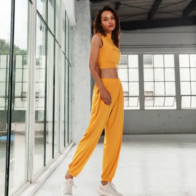 Casual Loose Trousers Running Yoga Fitness Suit trendy