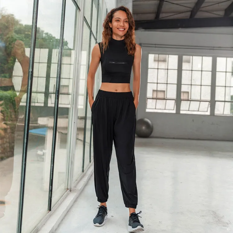 Casual Loose Trousers Running Yoga Fitness Suit trendy