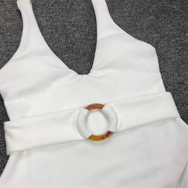 Chic Belt Ring One-Piece Swimsuit | Trendy Swimwear for Summer 2024